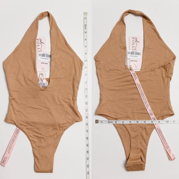 NWT OH POLLY Halter Bodysuit "Mocha" US 2 (UK 6) - Picture 2 of 5